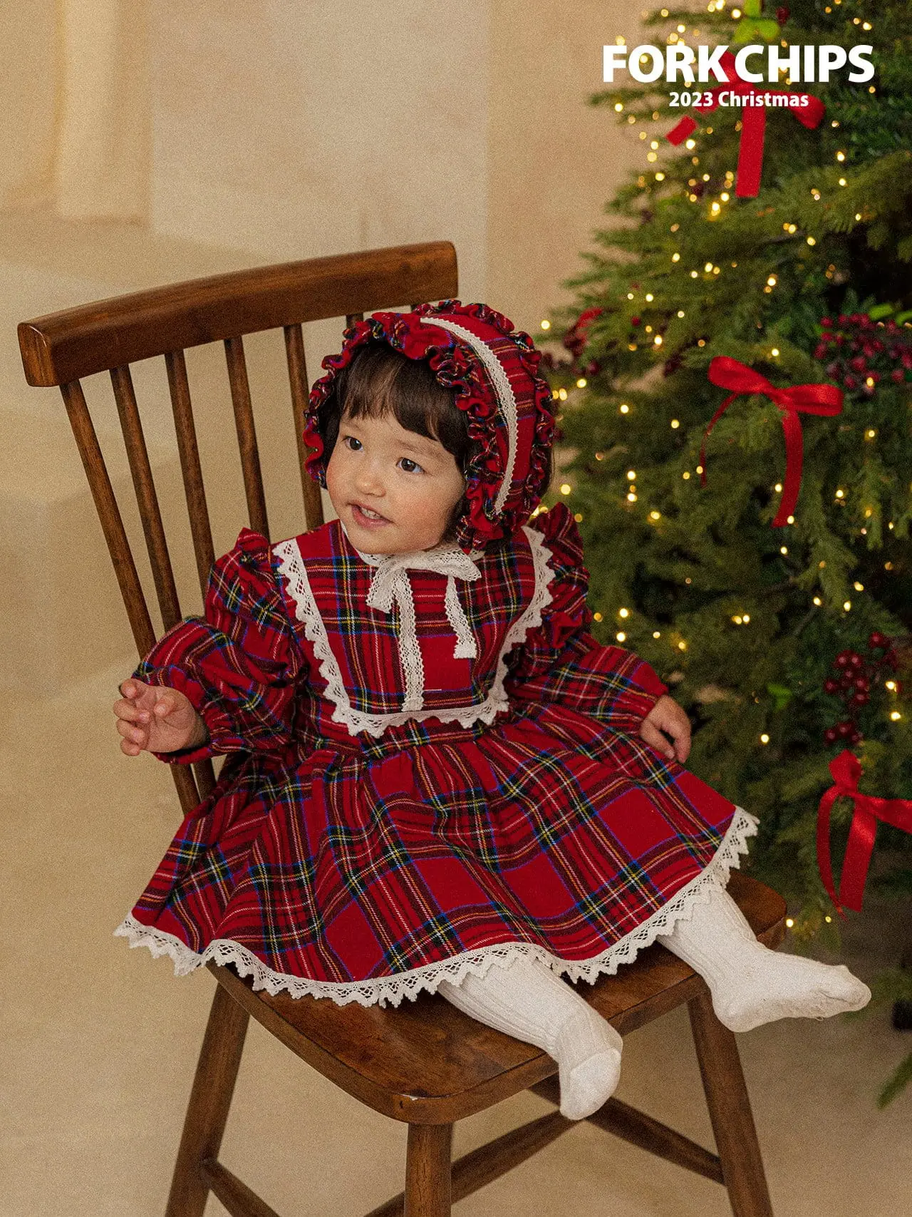 Fork Chips - Korean Children Fashion - #todddlerfashion - Check Frill Hair Band - 8
