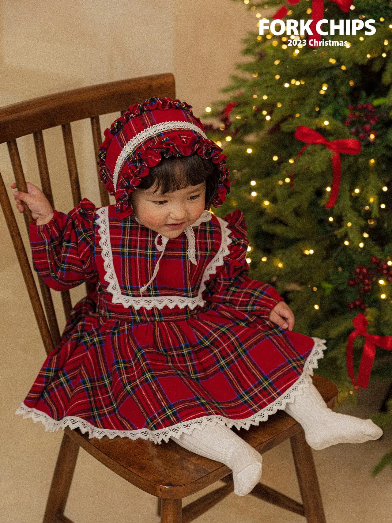 Fork Chips - Korean Children Fashion - #toddlerclothing - Check Frill Hair Band - 9