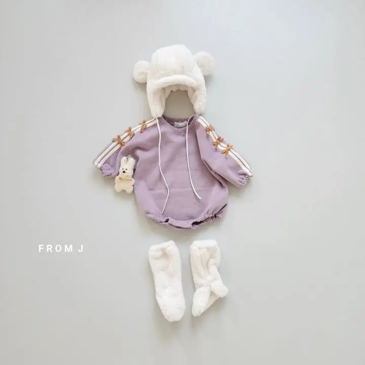 From J - Korean Baby Fashion - #babyoutfit - Mini Ribbon Fleece Bodysuit - 2
