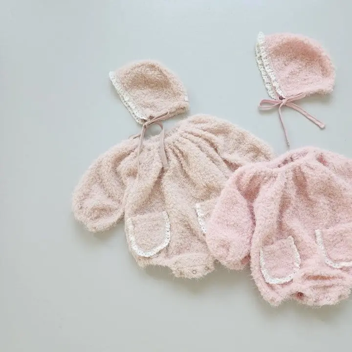 From J - Korean Baby Fashion - #babyoutfit - Cotton Candy Bodysuit with Bonnet