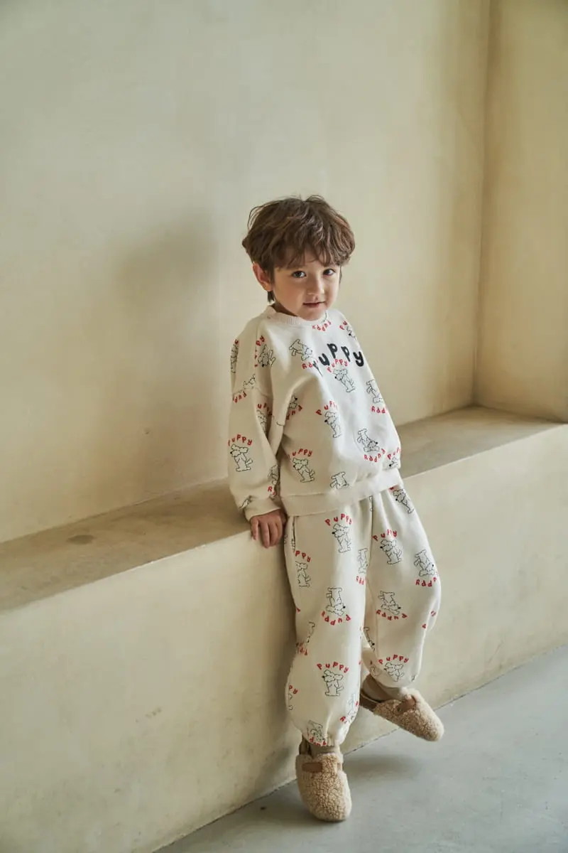 Green Tomato - Korean Children Fashion - #childofig - Puppy Top Bottom Set - 6