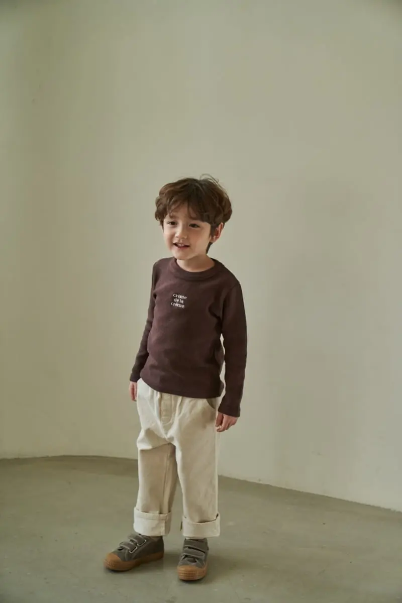 Green Tomato - Korean Children Fashion - #childrensboutique - Cream Tee - 8