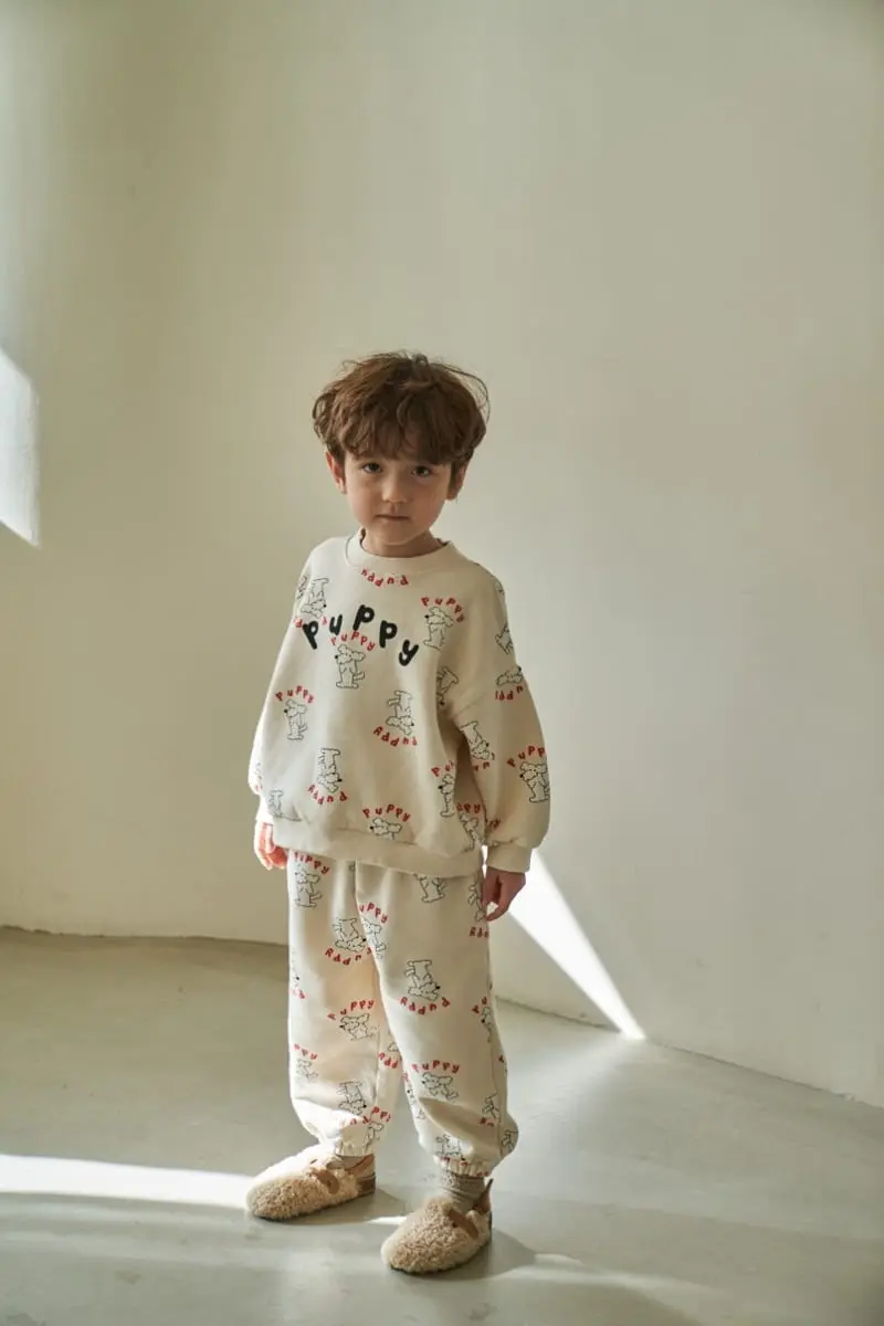 Green Tomato - Korean Children Fashion - #discoveringself - Puppy Top Bottom Set - 9