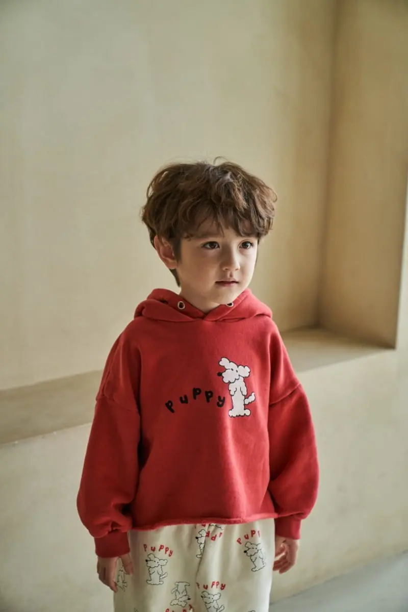 Green Tomato - Korean Children Fashion - #fashionkids - Puppy Hoody Tee - 2