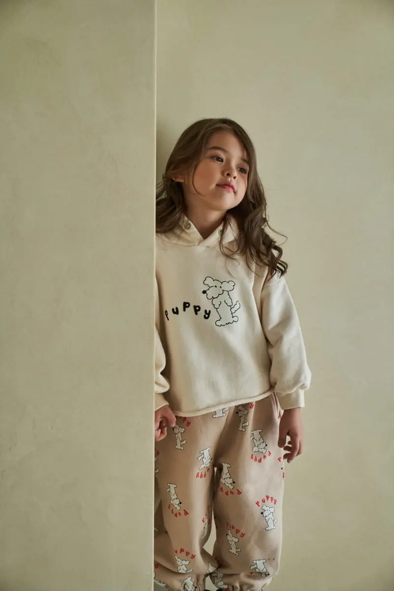 Green Tomato - Korean Children Fashion - #kidsshorts - Puppy Hoody Tee - 4