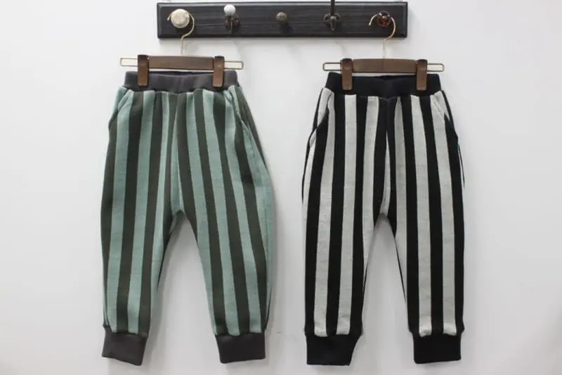 Green Tomato - Korean Children Fashion - #littlefashionista - Stripes Jacquard Pants - 11