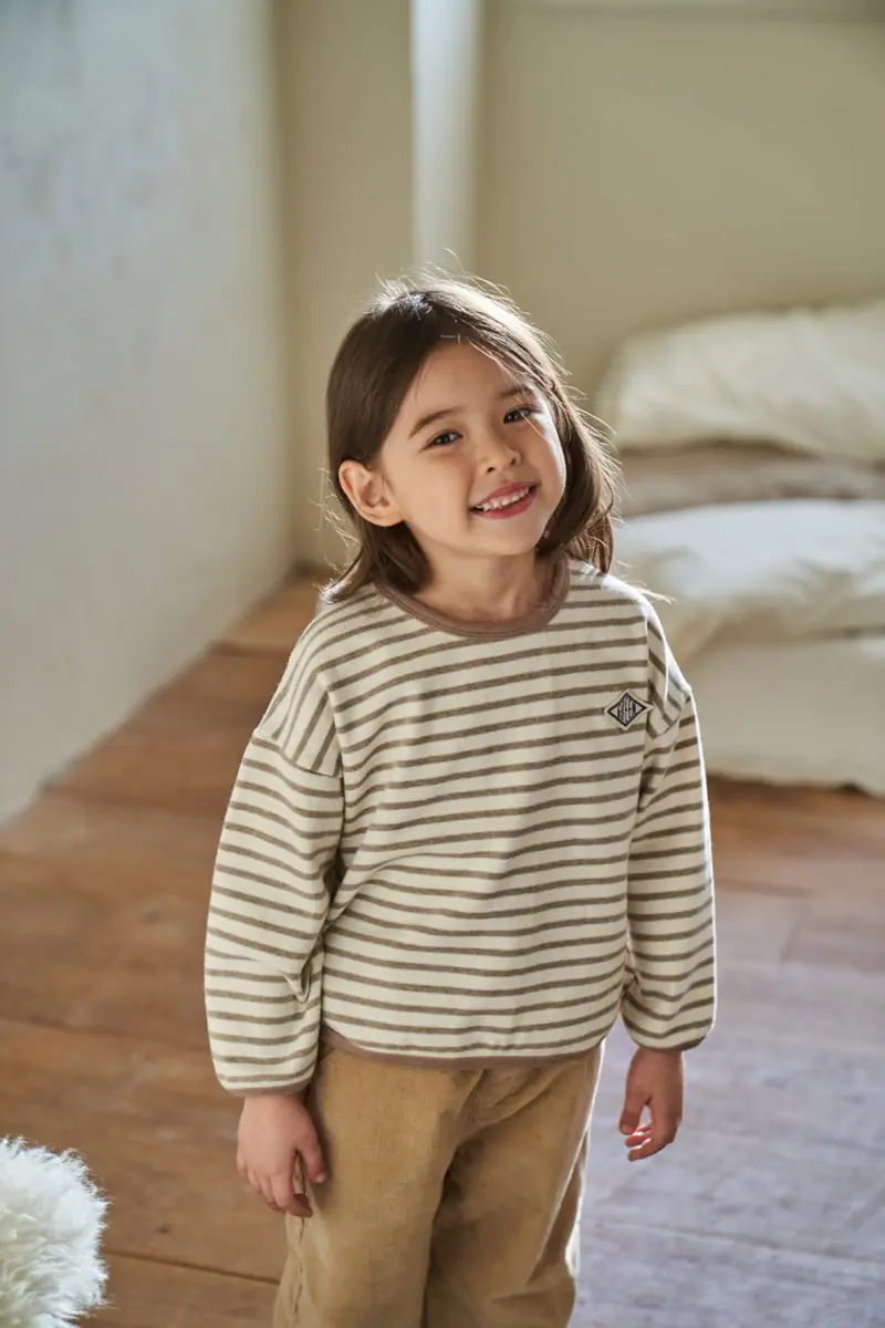 Green Tomato - Korean Children Fashion - #littlefashionista - Stripes Patch Tee - 6