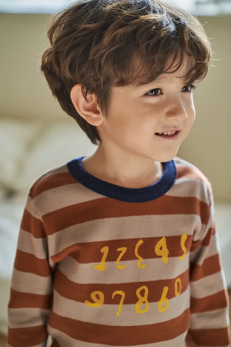 Green Tomato - Korean Children Fashion - #Kfashion4kids - Stripes Number Tee - 4