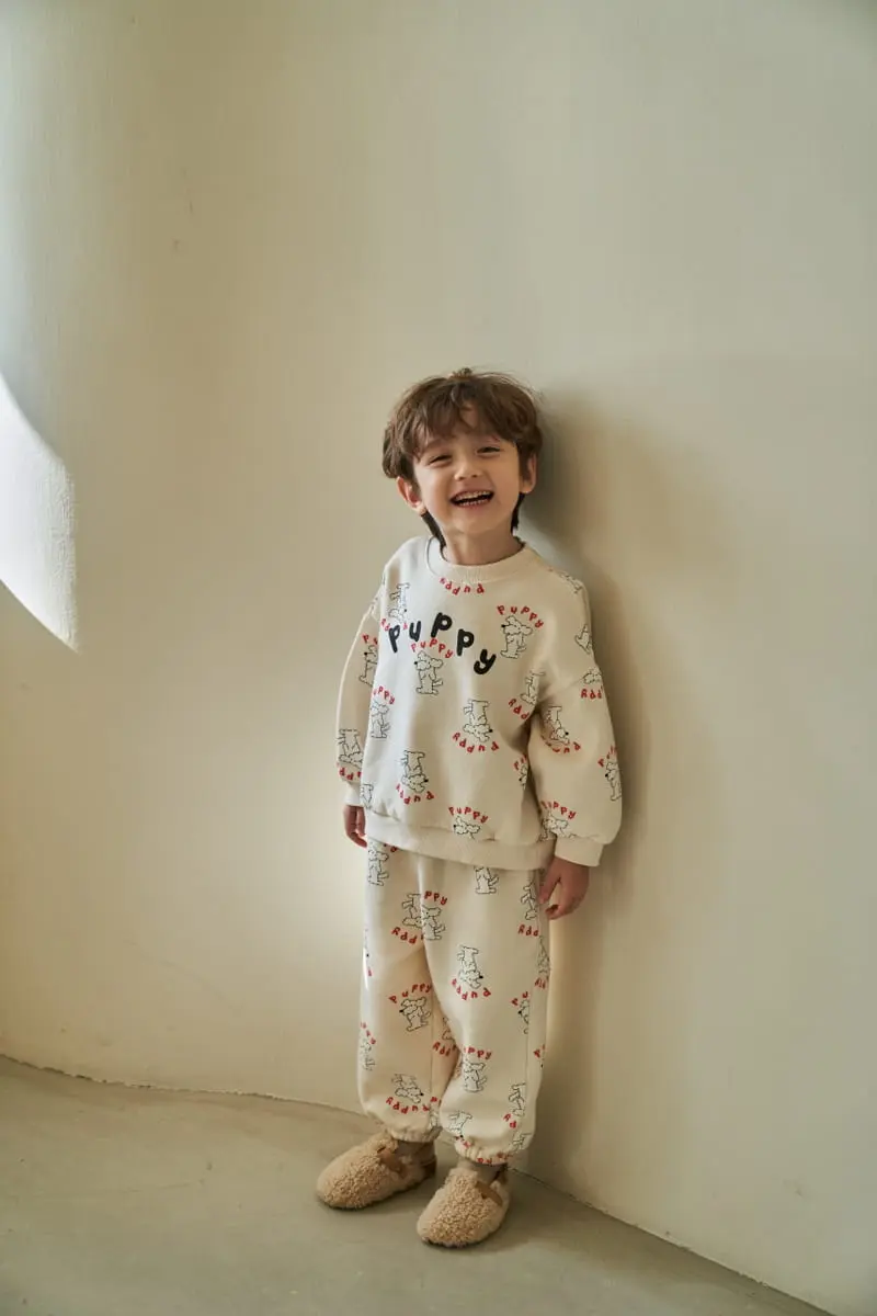 Green Tomato - Korean Children Fashion - #minifashionista - Puppy Top Bottom Set
