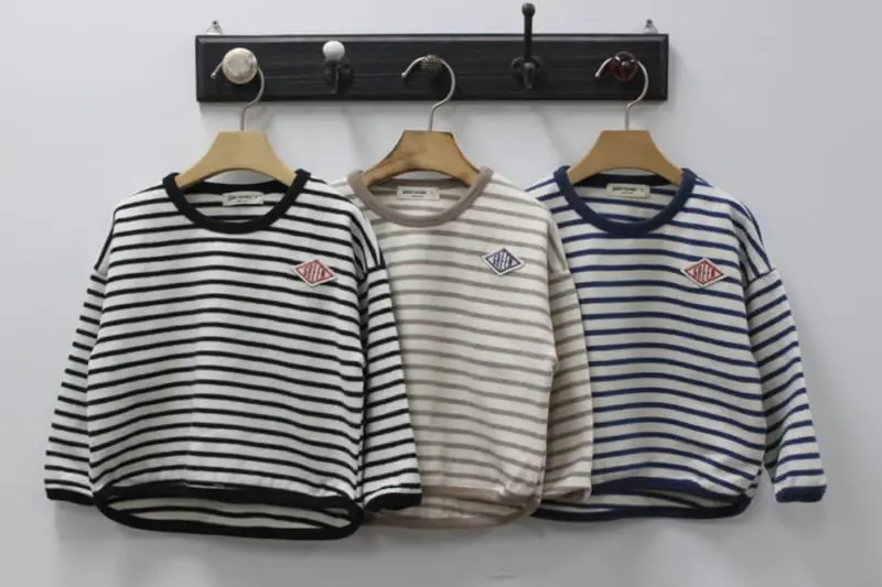 Green Tomato - Korean Children Fashion - #minifashionista - Stripes Patch Tee - 8