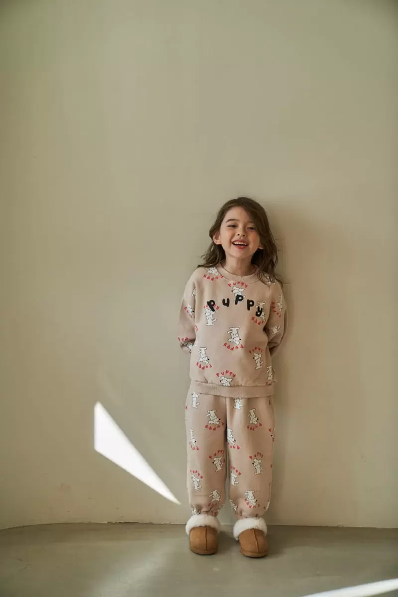 Green Tomato - Korean Children Fashion - #prettylittlegirls - Puppy Top Bottom Set - 2