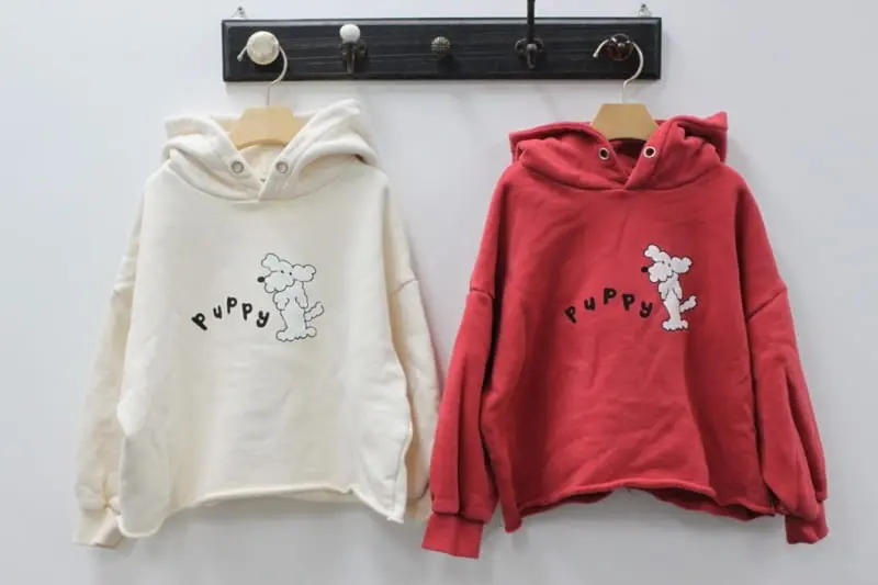 Green Tomato - Korean Children Fashion - #prettylittlegirls - Puppy Hoody Tee - 10