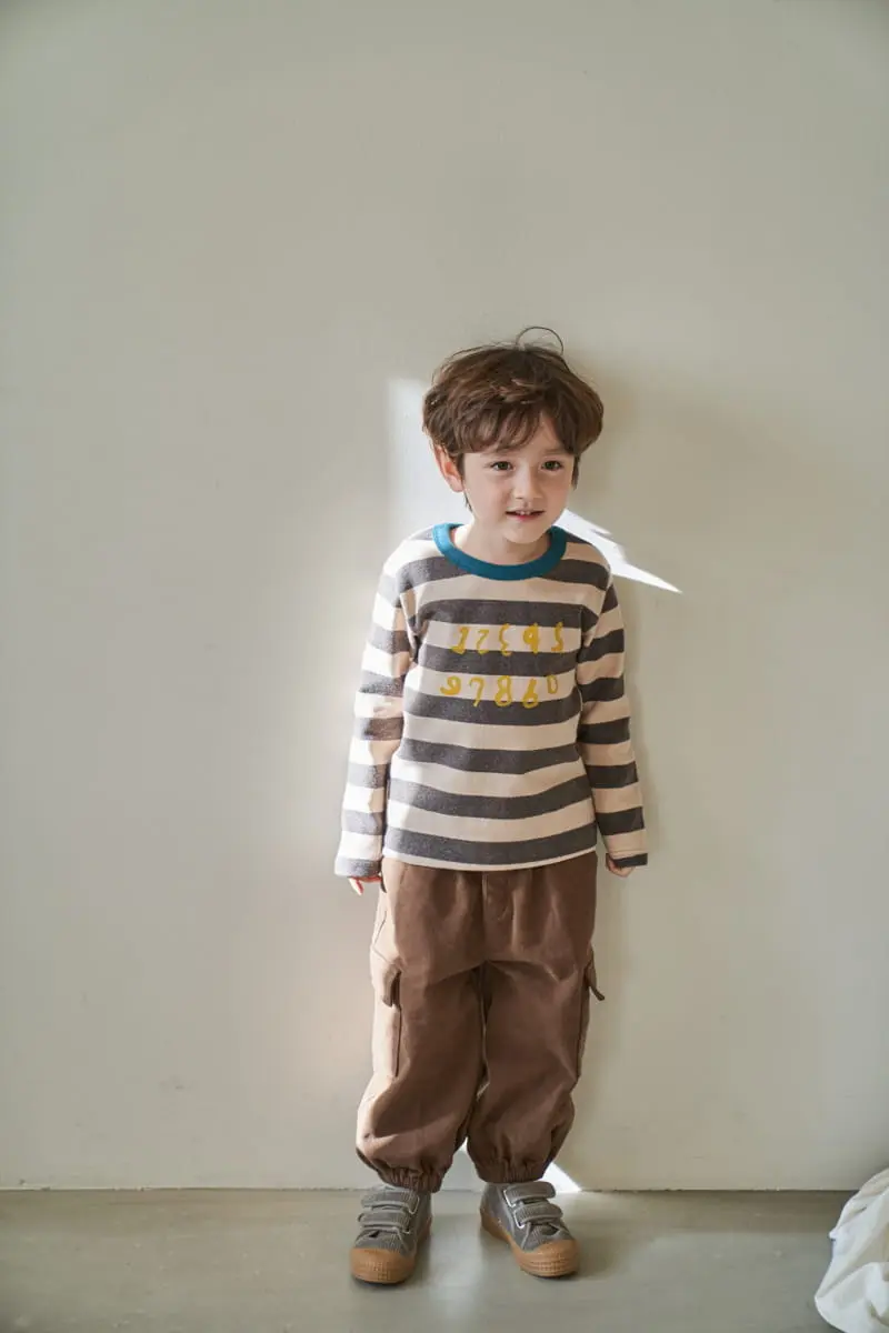 Green Tomato - Korean Children Fashion - #prettylittlegirls - Stripes Number Tee - 7