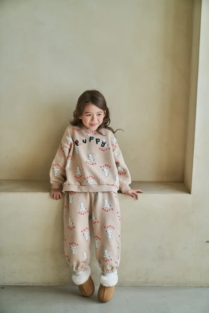 Green Tomato - Korean Children Fashion - #stylishchildhood - Puppy Top Bottom Set - 5