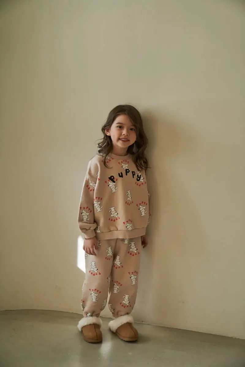 Green Tomato - Korean Children Fashion - #todddlerfashion - Puppy Top Bottom Set - 3