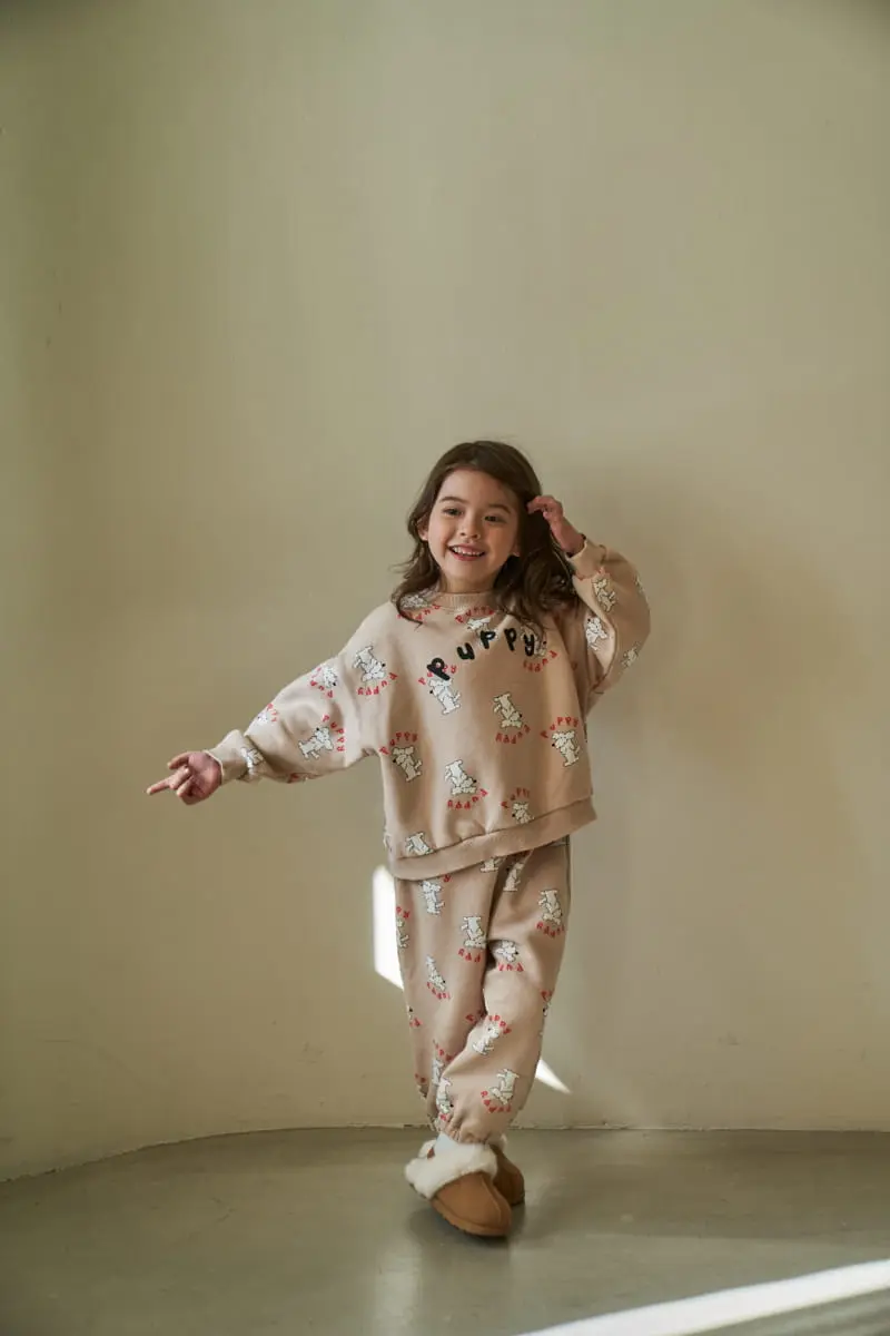 Green Tomato - Korean Children Fashion - #todddlerfashion - Puppy Top Bottom Set - 4