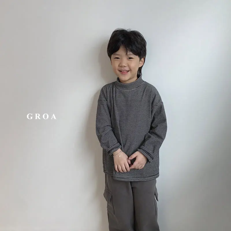 Groa - Korean Children Fashion - #designkidswear - Stripes Turtleneck Tee - 12