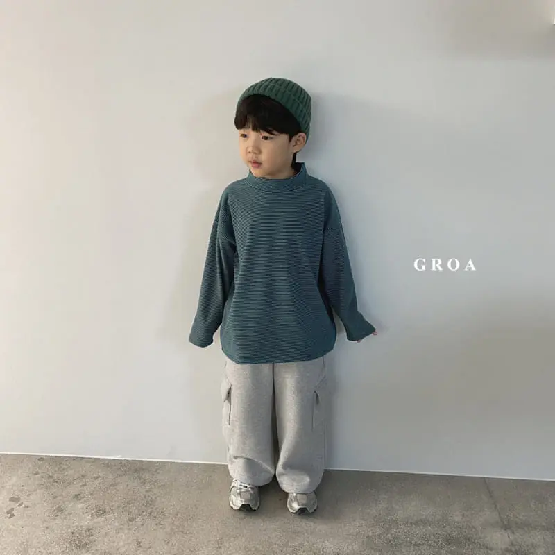 Groa - Korean Children Fashion - #prettylittlegirls - Stripes Turtleneck Tee - 6