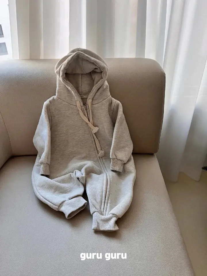 Guru Guru - Korean Baby Fashion - #babyoutfit - Fleece Hoody Romper
