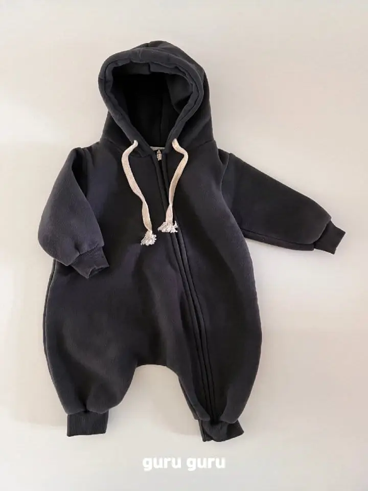 Guru Guru - Korean Baby Fashion - #smilingbaby - Fleece Hoody Romper - 5
