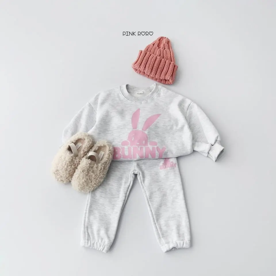 Haro Haro - Korean Children Fashion - #littlefashionista - Bunny Fleece Top Bottom Set - 8