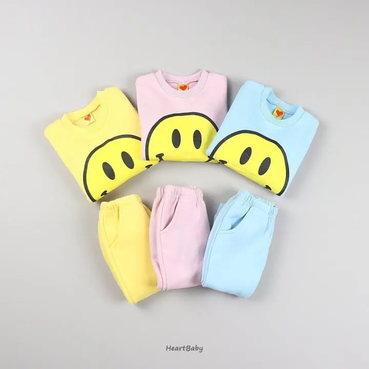 Heart Baby - Korean Children Fashion - #designkidswear - Smile Top Bottom Set - 3