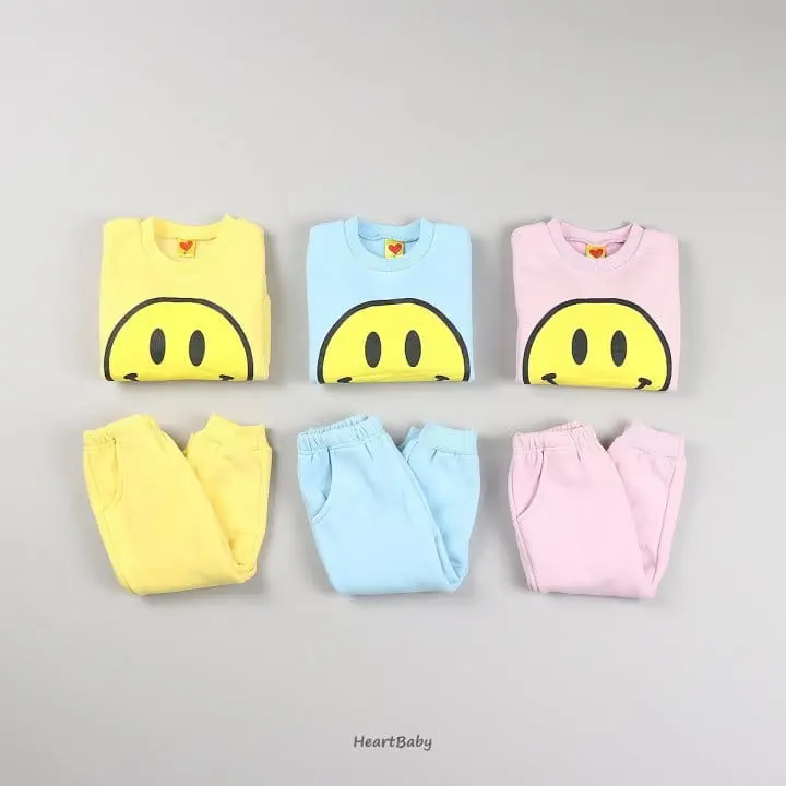 Heart Baby - Korean Children Fashion - #designkidswear - Smile Top Bottom Set - 4