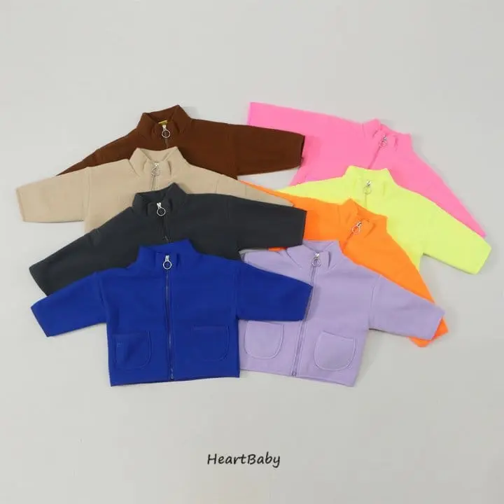 Heart Baby - Korean Children Fashion - #todddlerfashion - Fleece Zip-up