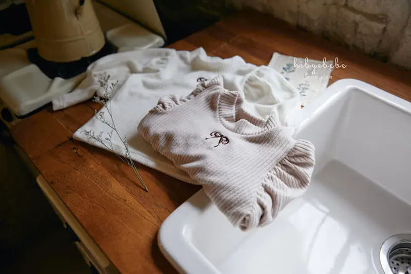 Hi Byebebe - Korean Baby Fashion - #babyboutique - Ribbon Rib Pugg Tee - 10