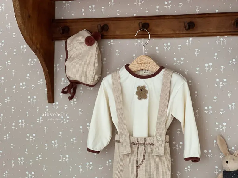Hi Byebebe - Korean Baby Fashion - #babyboutique - Cute Bear Dungarees Top Bottom Set
