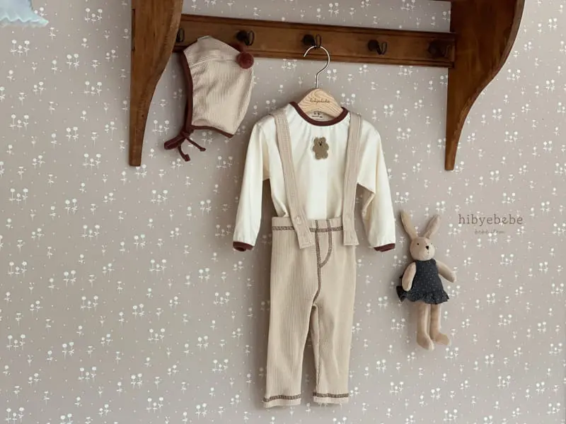 Hi Byebebe - Korean Baby Fashion - #babyboutiqueclothing - Cute Bear Dungarees Top Bottom Set - 2