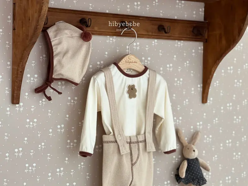 Hi Byebebe - Korean Baby Fashion - #babyclothing - Cute Bear Dungarees Top Bottom Set - 3