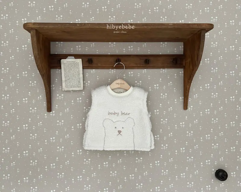 Hi Byebebe - Korean Baby Fashion - #babyclothing - Warm Bear Embroidery Vest - 2