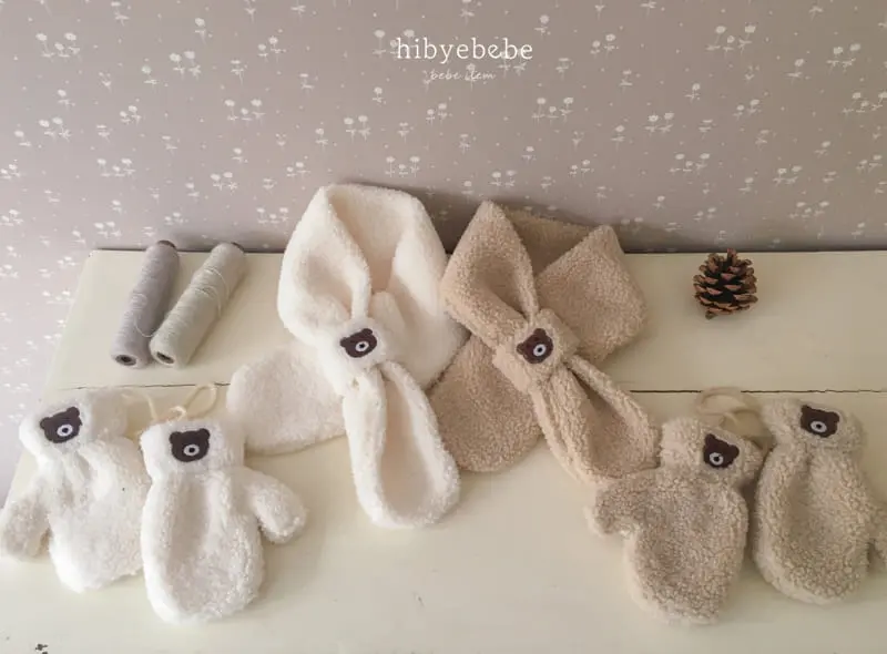 Hi Byebebe - Korean Baby Fashion - #babyclothing - Bear Bbogle Muffler Set