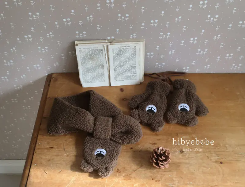 Hi Byebebe - Korean Baby Fashion - #babyfashion - Aniaml Gloves Muffler Set - 3