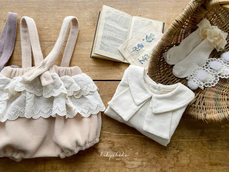 Hi Byebebe - Korean Baby Fashion - #babygirlfashion - Monte Lace Dungarees Bloomer - 12