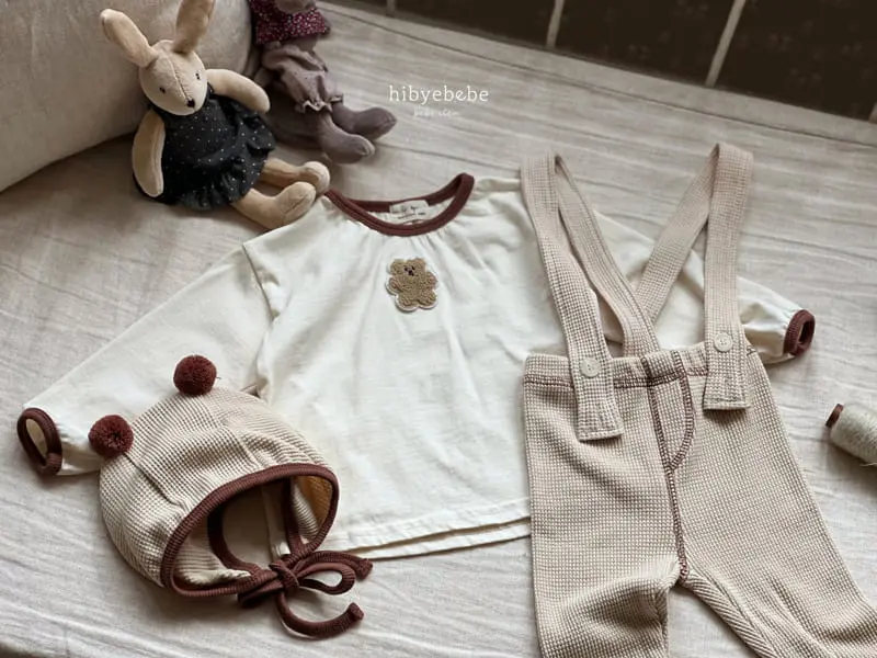 Hi Byebebe - Korean Baby Fashion - #babygirlfashion - Cute Bear Dungarees Top Bottom Set - 6