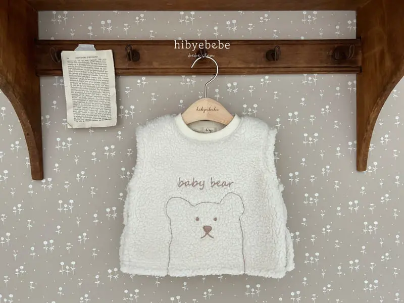 Hi Byebebe - Korean Baby Fashion - #babygirlfashion - Warm Bear Embroidery Vest - 5