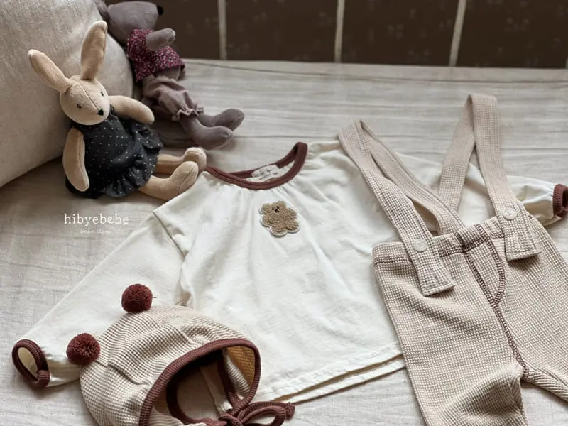 Hi Byebebe - Korean Baby Fashion - #babylifestyle - Cute Bear Dungarees Top Bottom Set - 7