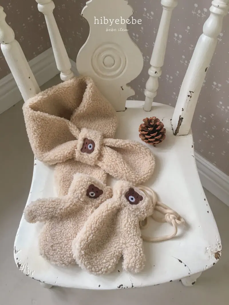 Hi Byebebe - Korean Baby Fashion - #babylifestyle - Bear Bbogle Muffler Set - 5