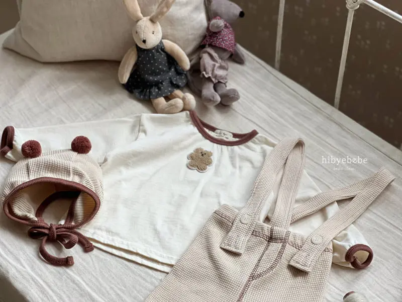 Hi Byebebe - Korean Baby Fashion - #babyootd - Cute Bear Dungarees Top Bottom Set - 9
