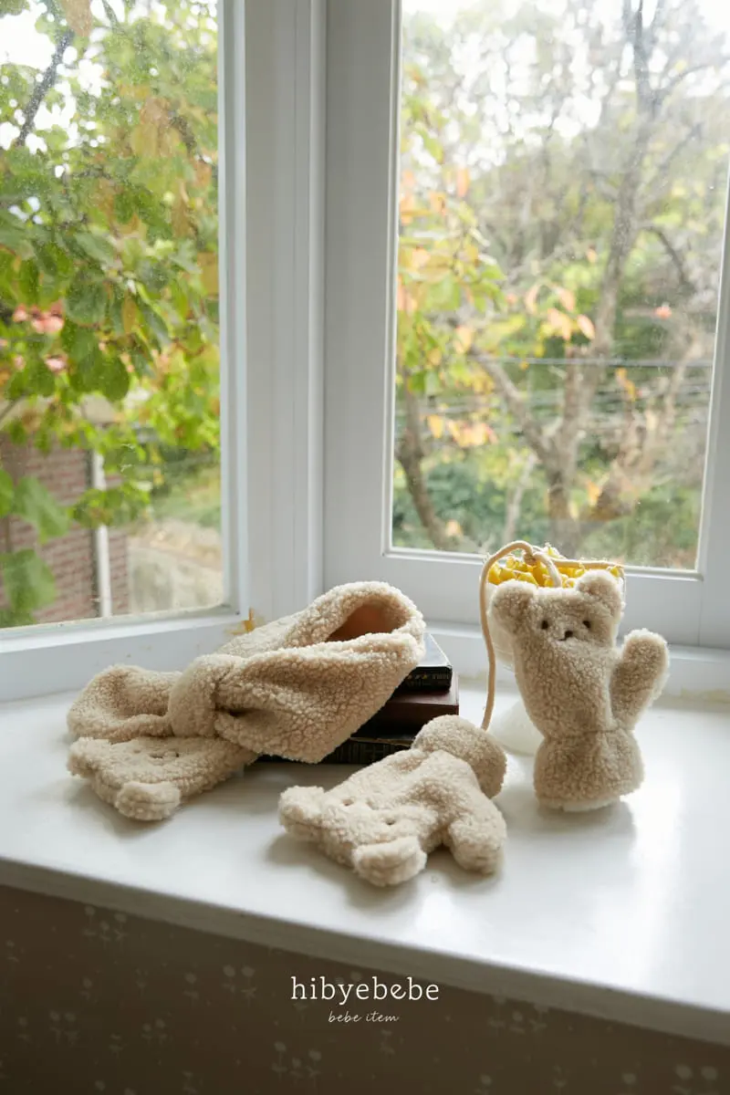 Hi Byebebe - Korean Baby Fashion - #babyootd - Aniaml Gloves Muffler Set - 8