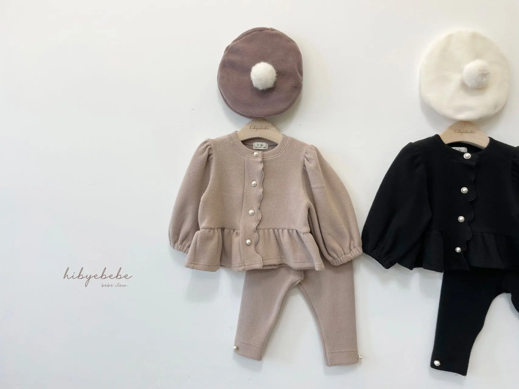 Hi Byebebe - Korean Baby Fashion - #babyootd - Wave Cardigan Top Bottom Set - 2