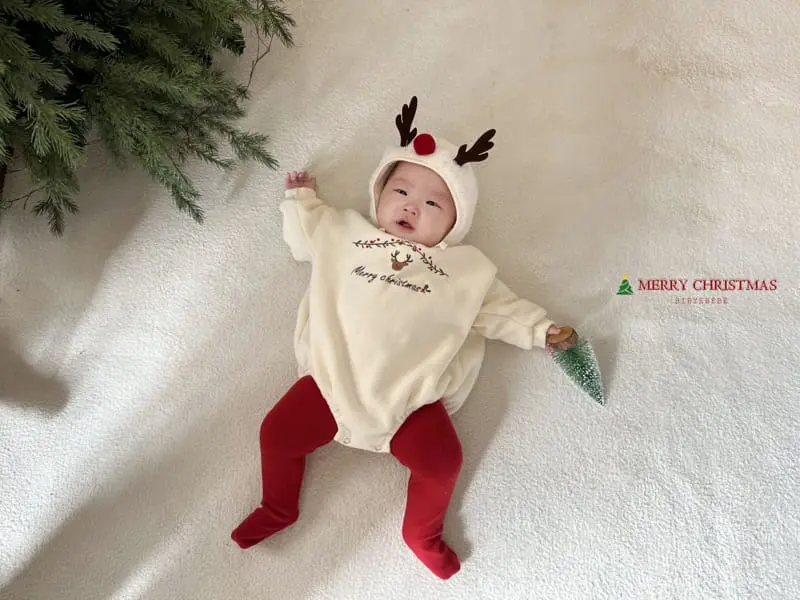 Hi Byebebe - Korean Baby Fashion - #onlinebabyshop - Rudolf Embroidery Bodysuit - 3