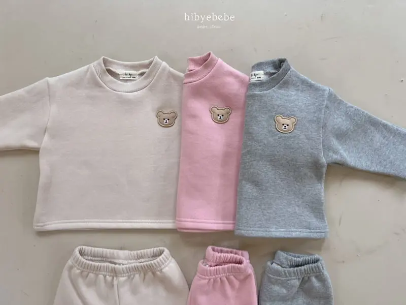 Hi Byebebe - Korean Baby Fashion - #onlinebabyboutique - Bear Fleece Top Bottom Set - 4