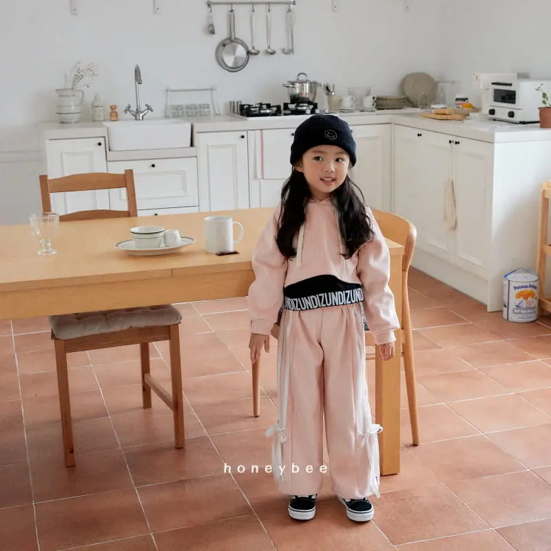 Honeybee - Korean Children Fashion - #Kfashion4kids - Crop Rin Hoody Top Bottom Set