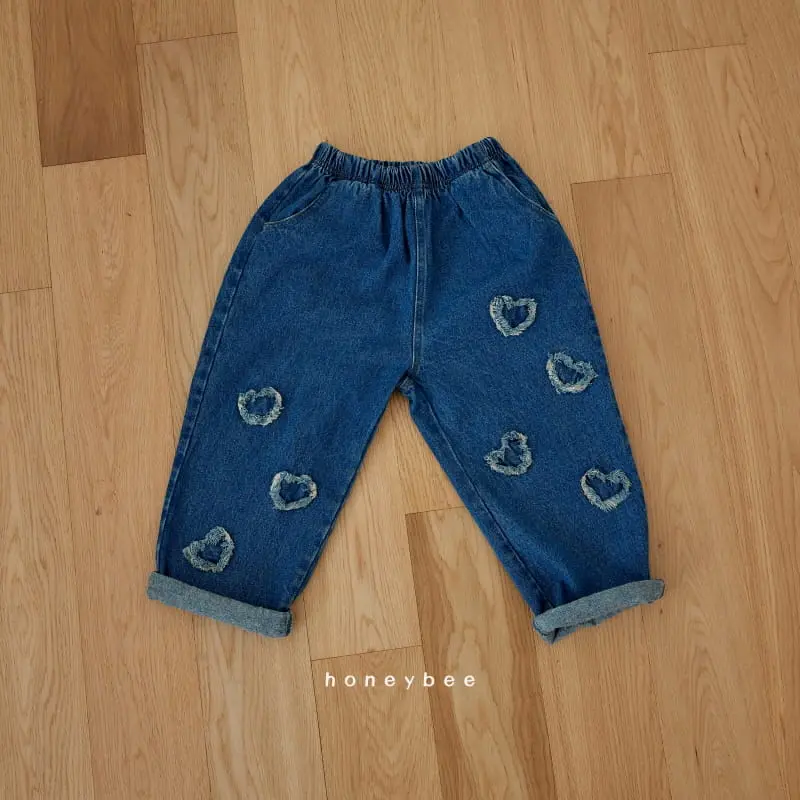 Honeybee - Korean Children Fashion - #kidsshorts - Heart Patch Jeans - 11