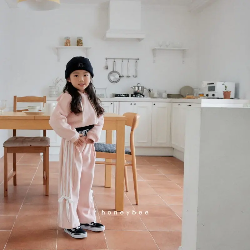 Honeybee - Korean Children Fashion - #littlefashionista - Crop Rin Hoody Top Bottom Set - 2