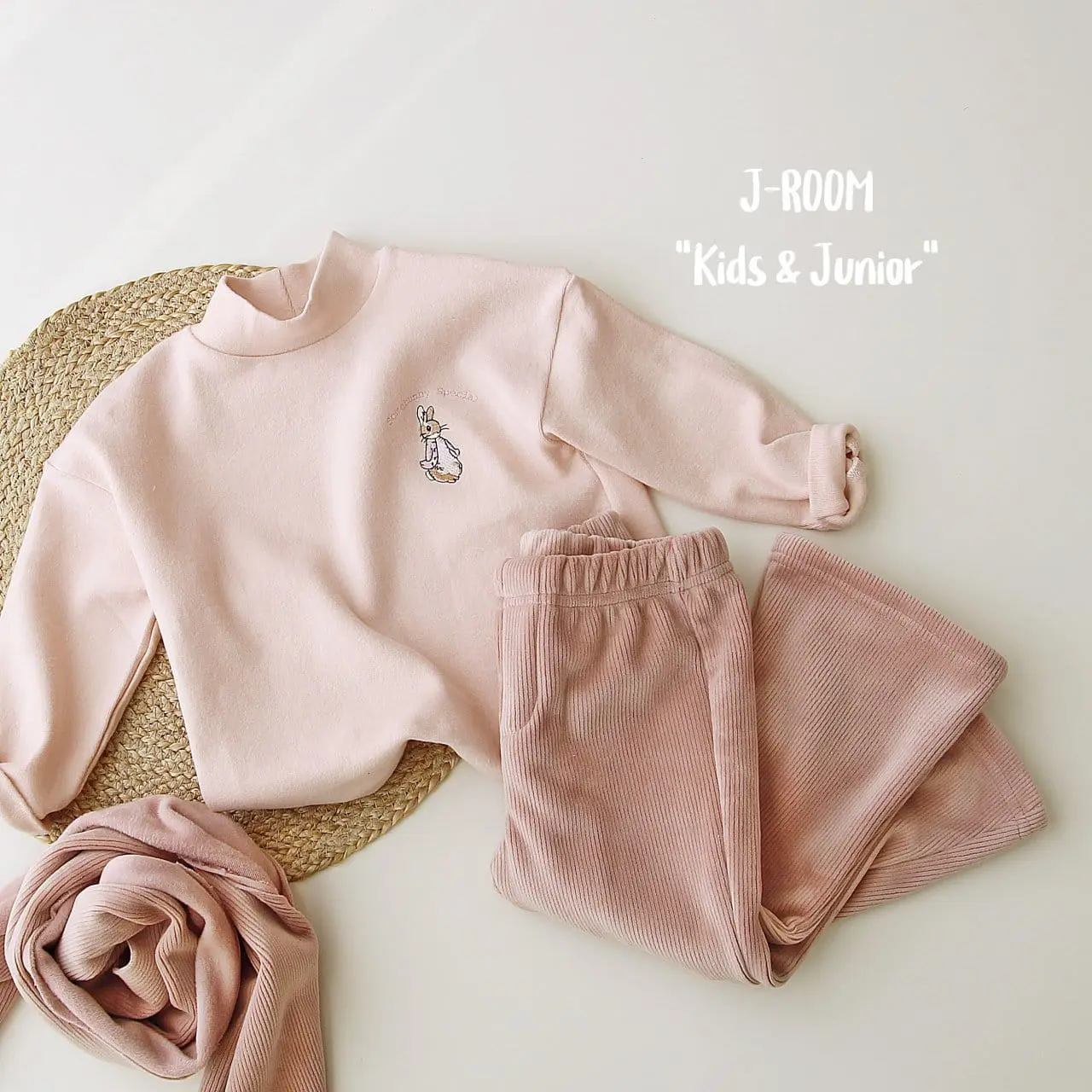 J-Room - Korean Children Fashion - #magicofchildhood - Rabbit Embroider Half Turtleneck Tee - 4