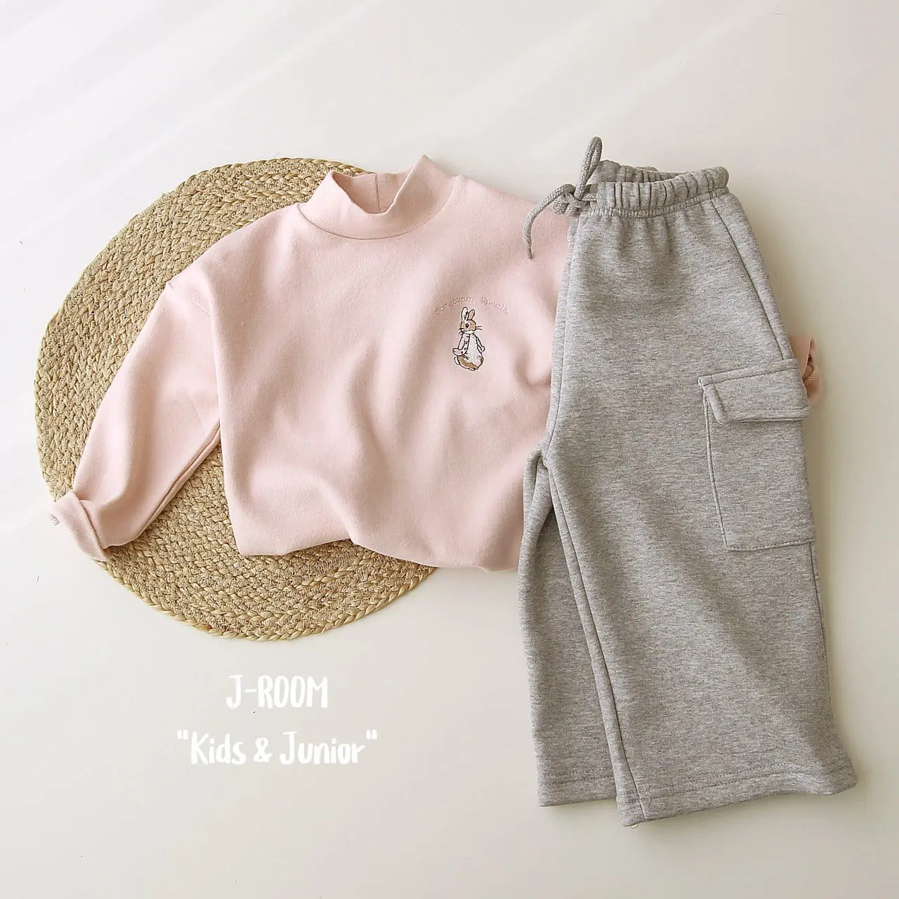J-Room - Korean Children Fashion - #todddlerfashion - Rabbit Embroider Half Turtleneck Tee - 6